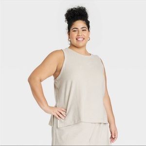 A New Day Terry Tank Top in Tan